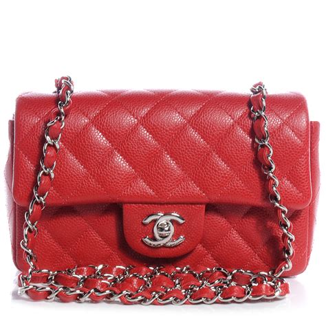 chanel caviar quilted mini square flap red|CHANEL Caviar Quilted Mini Square Flap Red .